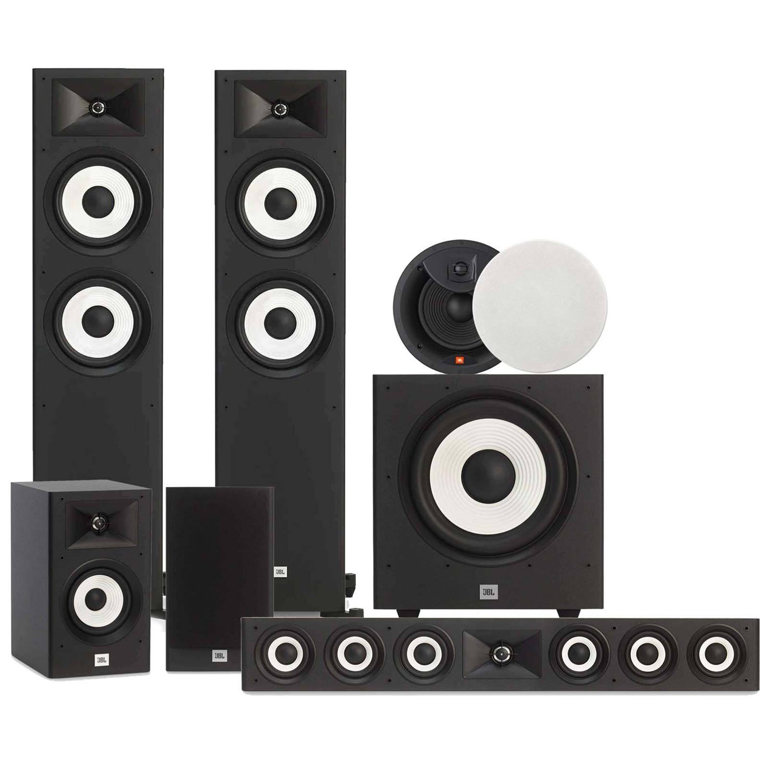 jbl stage a-190 series 5.1.2 channel- dolby atmos home theater speaker bundle package