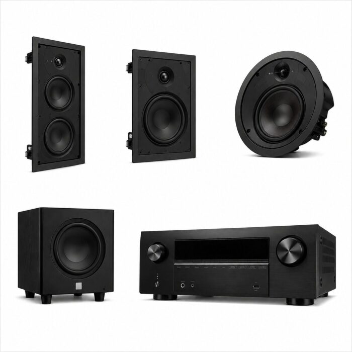 DALI SONIK 5.1.2 Home Theatre Package with SONIK 5, SONIK CINEMA, SONIK ON-WALL, SUB E-12 F & Denon AVR-X2800H